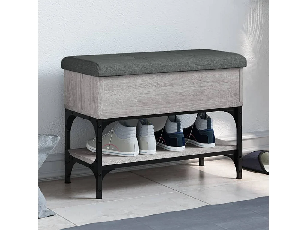 Banc à chaussures sonoma gris 62x32x45 cm bois d'ingénierie