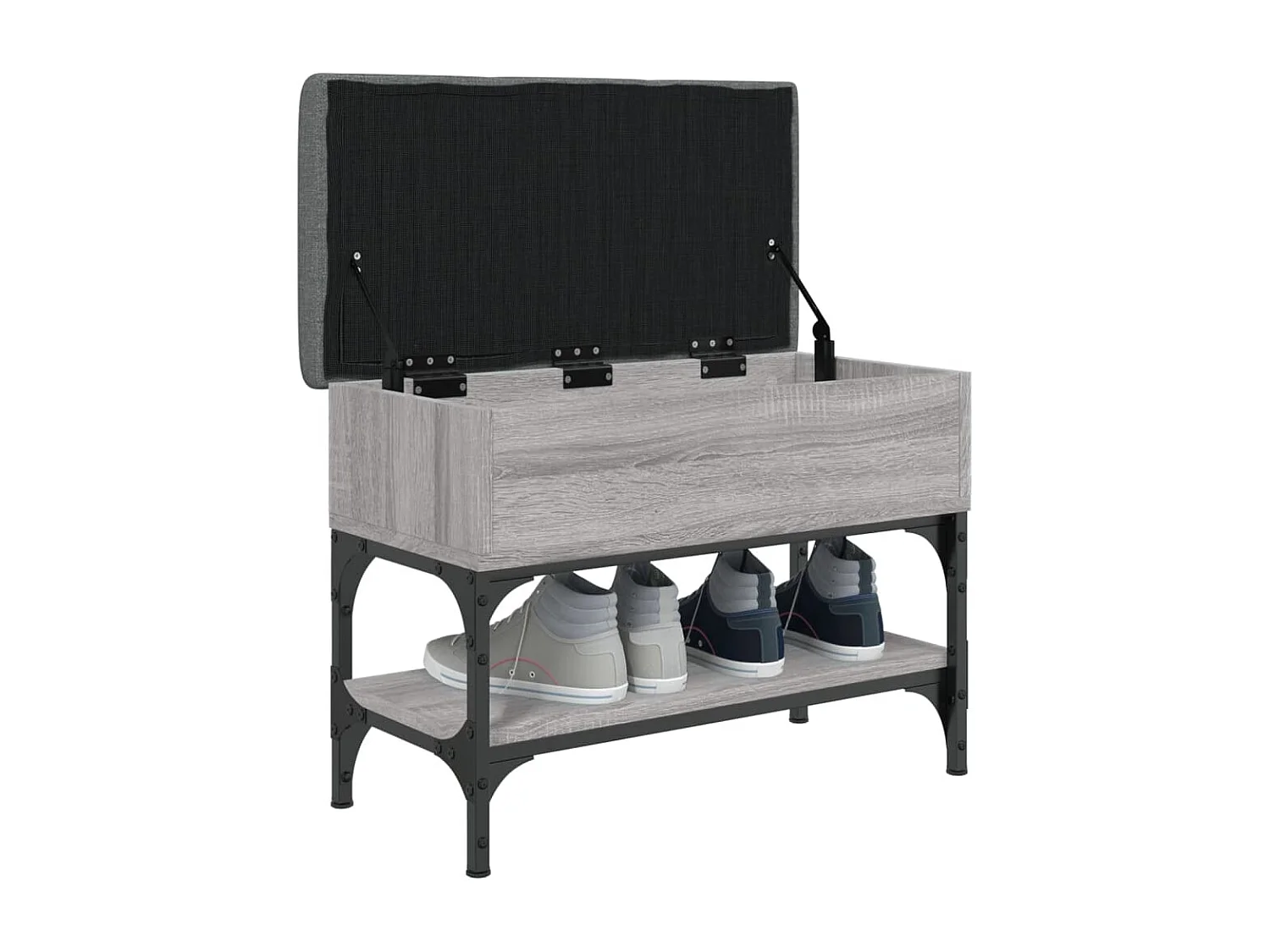Banc à chaussures sonoma gris 62x32x45 cm bois d'ingénierie