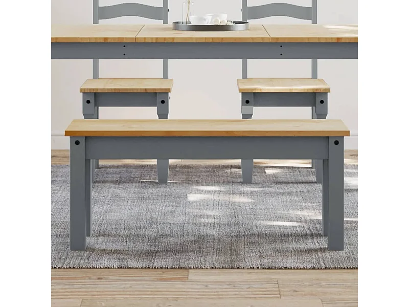 Essbank Panama Grau 105x30x45 cm Massivholz Kiefer