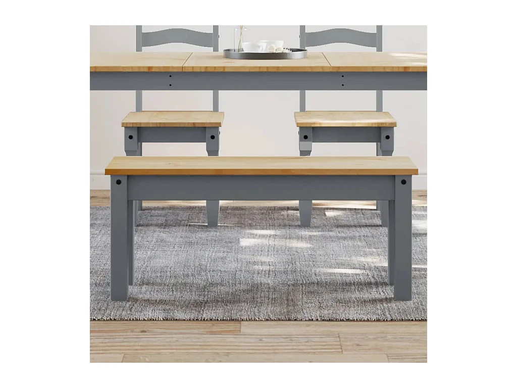 Banc à manger Panama gris 105x30x45 cm bois massif de pin