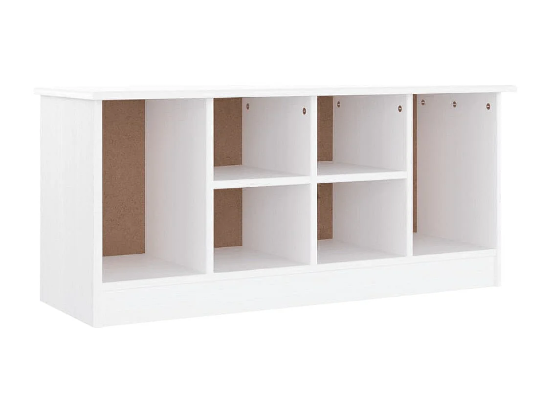 Banc à chaussures ALTA blanc 100x35x45 cm bois massif de pin
