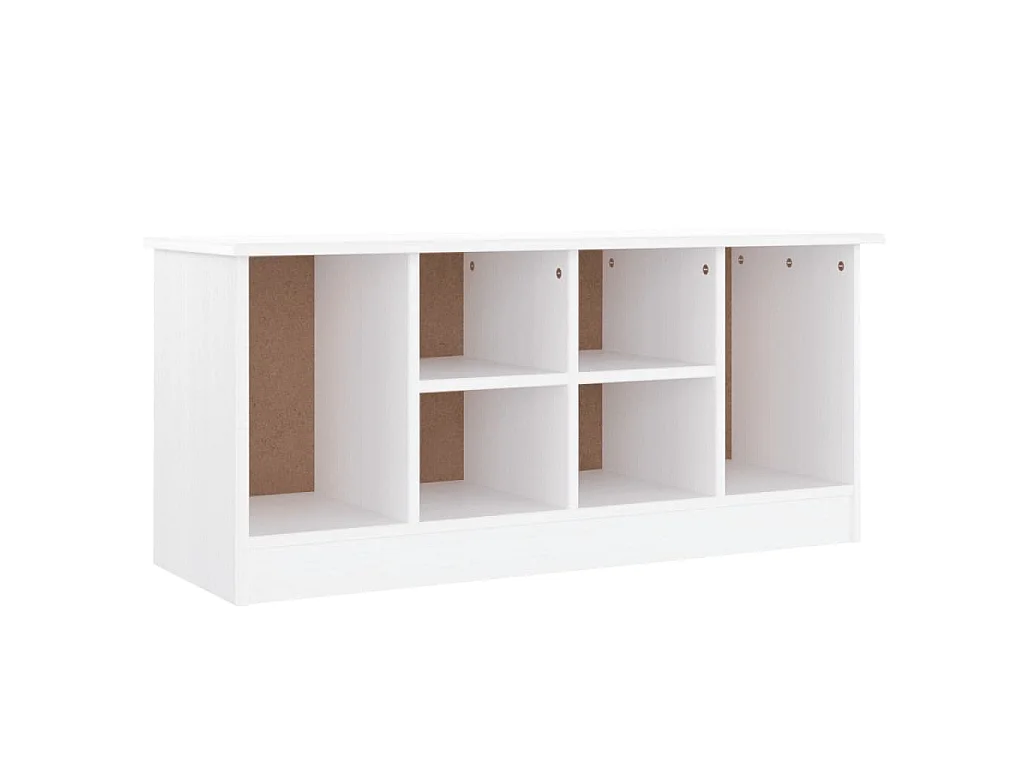Panca Porta Scarpe ALTA Bianca 100x35x45 cm Legno Massello Pino