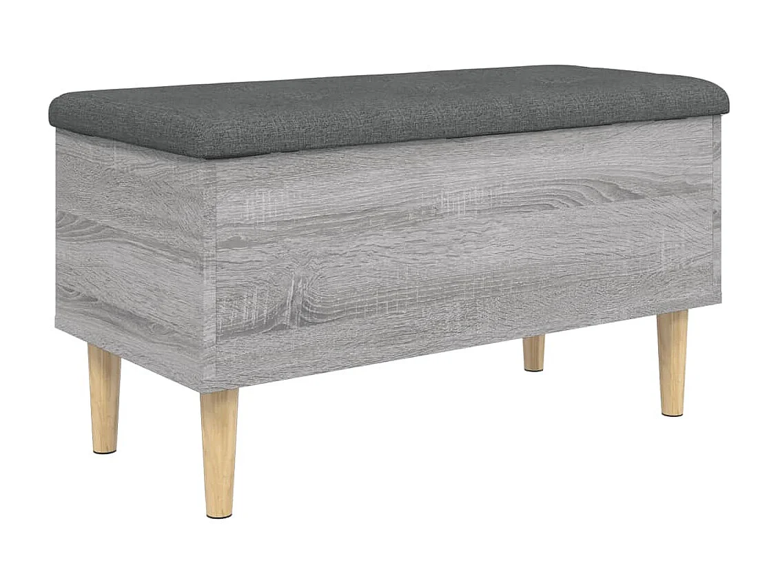 Panca Portaoggetti Grigio Sonoma 82x42x46 cm Legno Multistrato