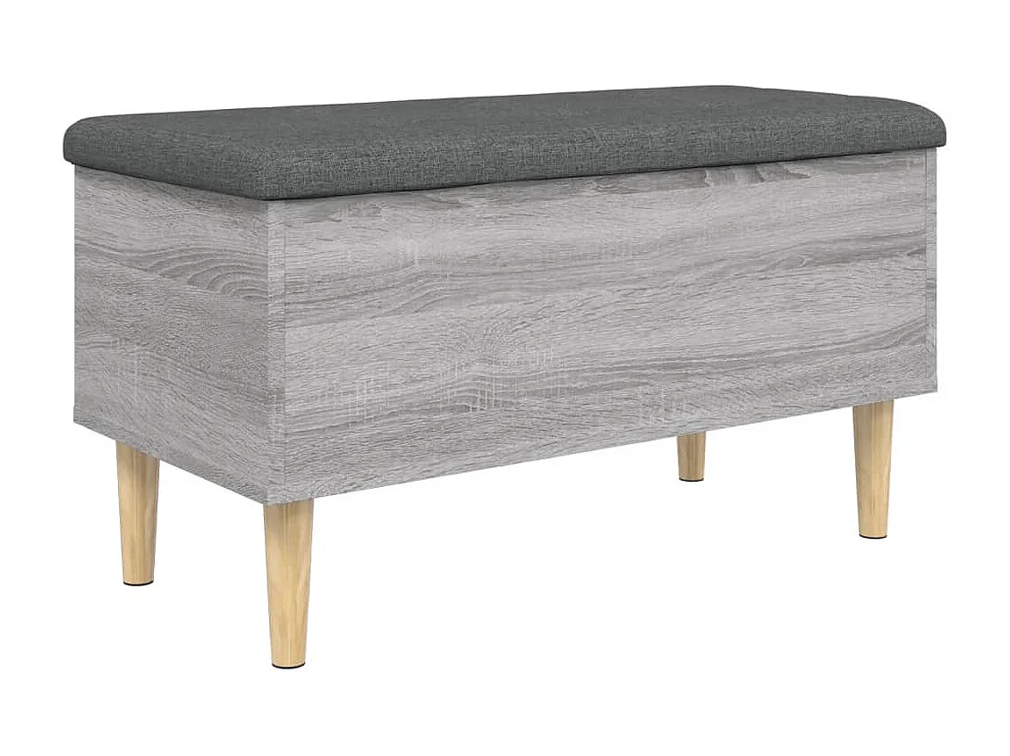 Panca Portaoggetti Grigio Sonoma 82x42x46 cm Legno Multistrato