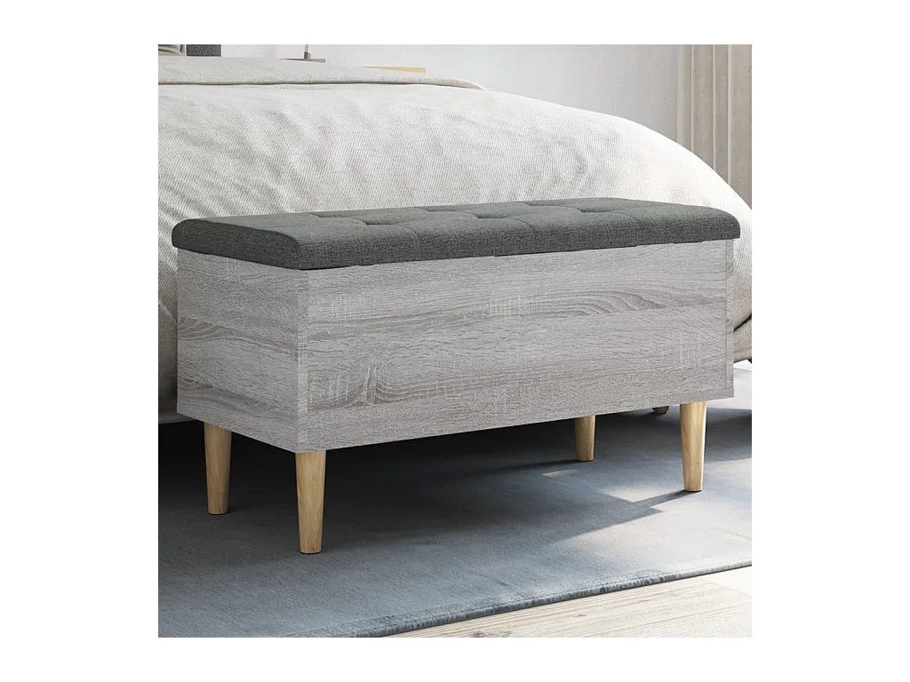Banc de rangement sonoma gris 82x42x46 cm bois d'ingénierie