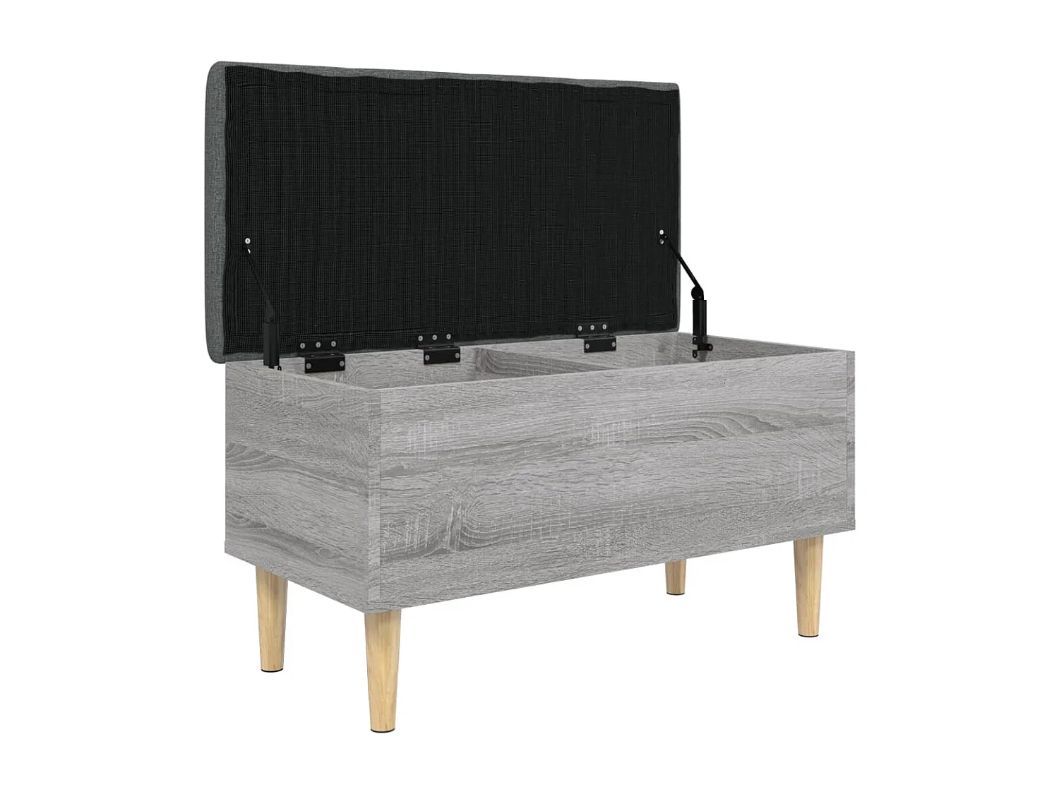 Banco de arrumação 82x42x46cm derivados madeira cinzento sonoma