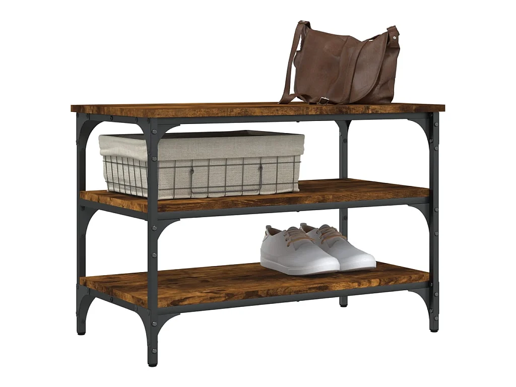 Schuhbank Räuchereiche 70x38,5x49 cm Holzwerkstoff