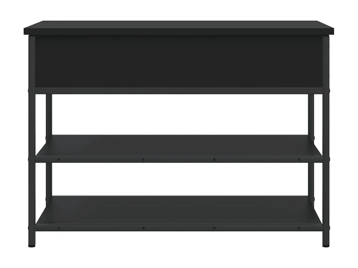 Banc à chaussures noir 70x42,5x50 cm bois d'ingénierie