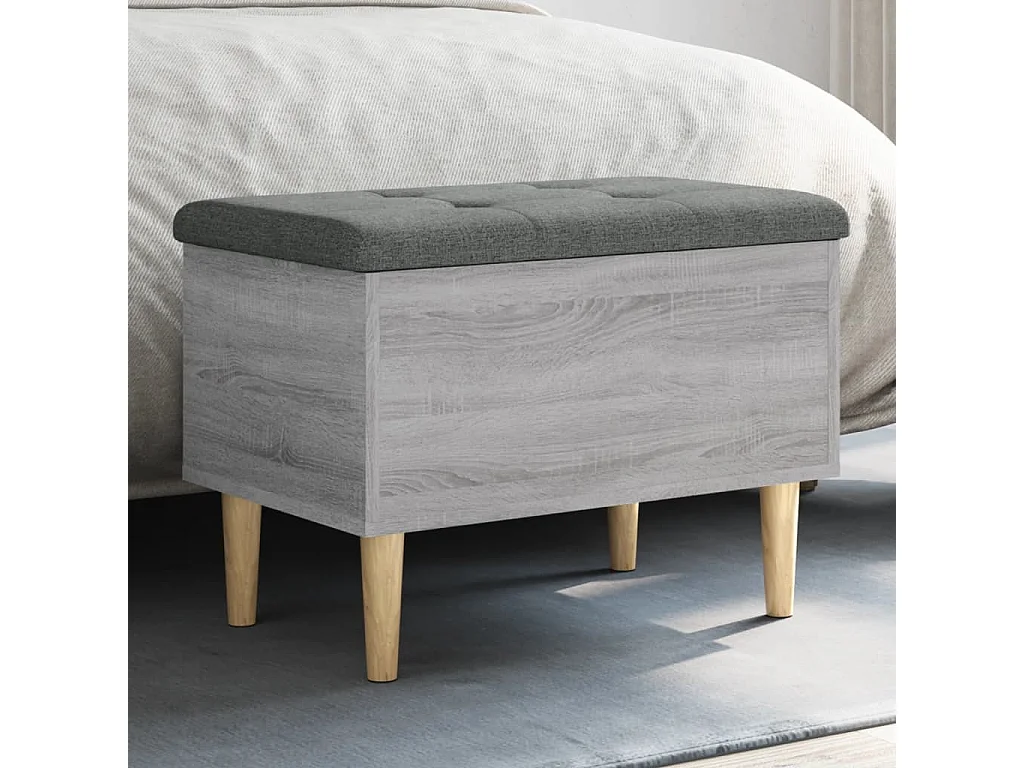 Banco con almacenaje madera ingeniería gris Sonoma 62x42x46 cm