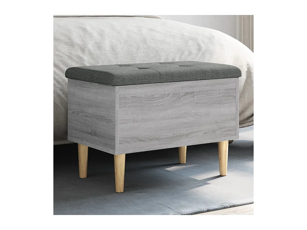 Banc de rangement sonoma gris 62x42x46 cm bois d'ingénierie