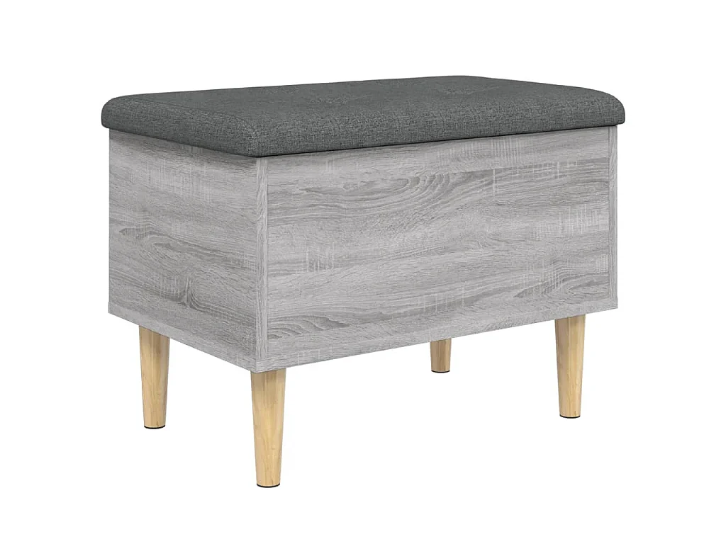 Banc de rangement sonoma gris 62x42x46 cm bois d'ingénierie
