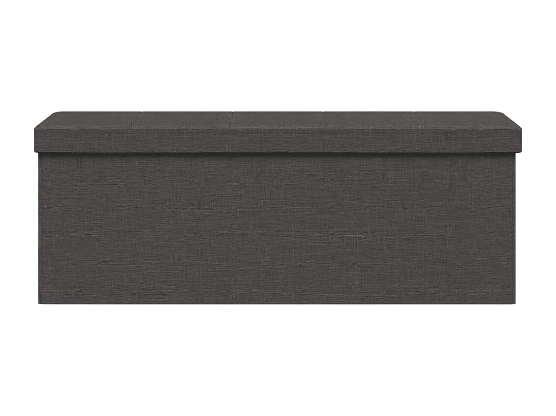 Banc de rangement pliable gris foncé faux lin