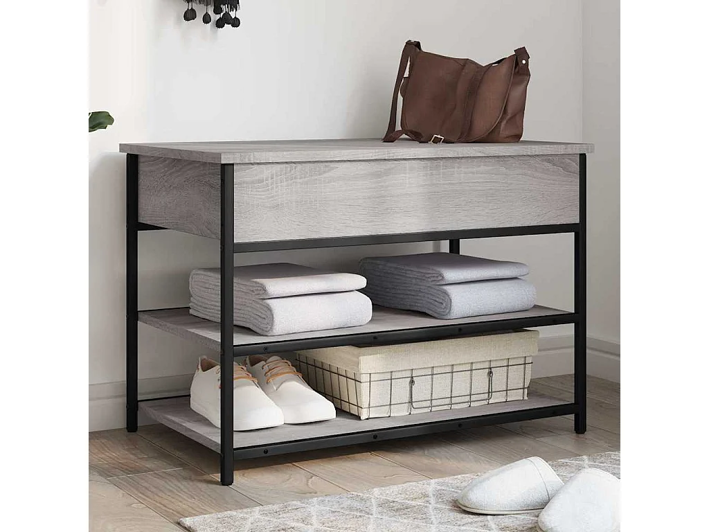 Schuhbank Grau Sonoma 70x42,5x50 cm Holzwerkstoff
