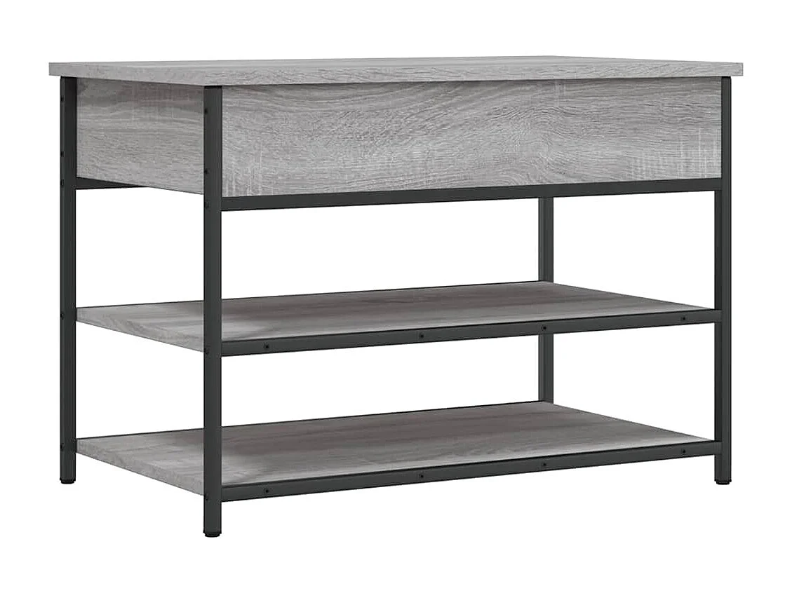 Schoenenbankje 70x42,5x50 cm bewerkt hout grijs sonoma eiken