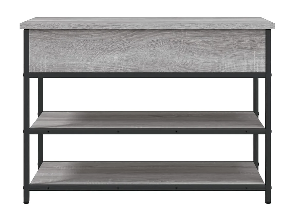Schoenenbankje 70x42,5x50 cm bewerkt hout grijs sonoma eiken