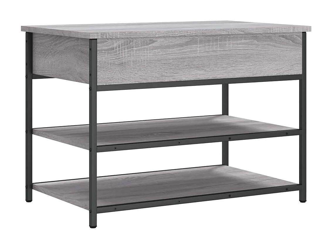 Schoenenbankje 70x42,5x50 cm bewerkt hout grijs sonoma eiken