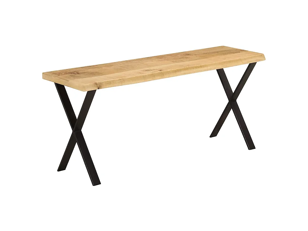 Banc avec bord vivant 105 cm bois de manguier massif