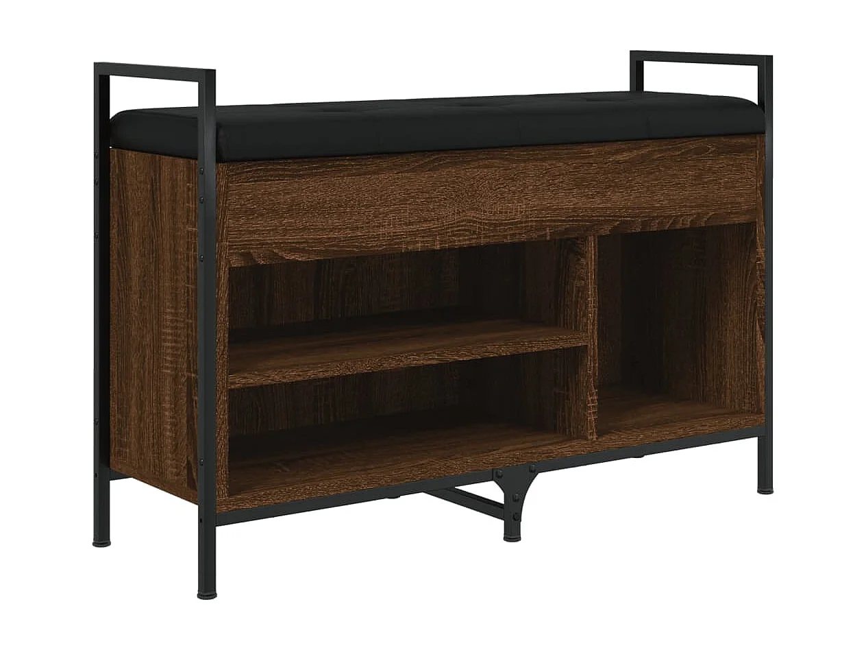 Banc à chaussures chêne marron 85,5x32x57,5cm bois d'ingénierie