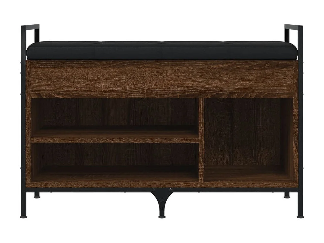 Banc à chaussures chêne marron 85,5x32x57,5cm bois d'ingénierie