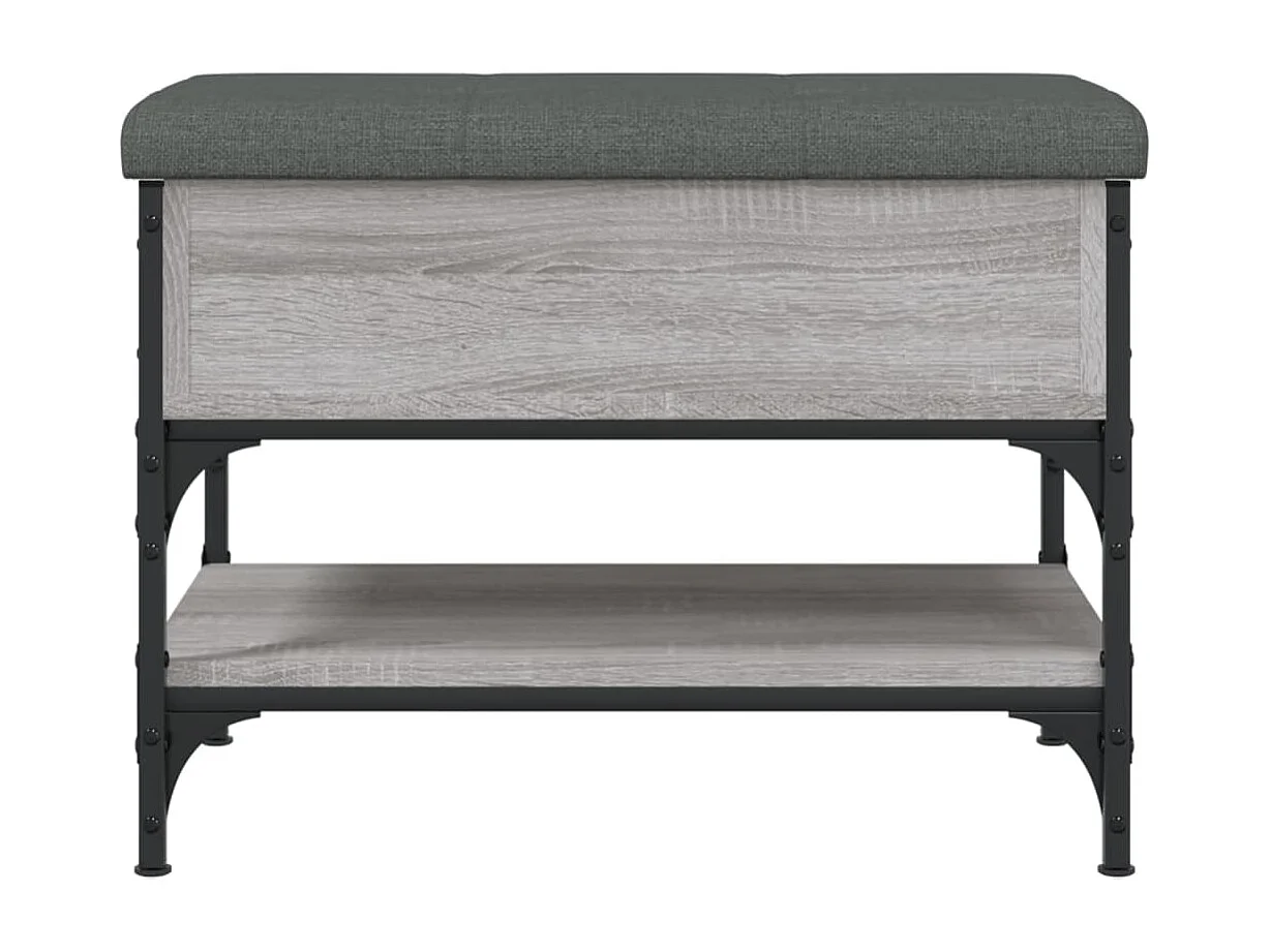 Panca Porta Scarpe Grigio Sonoma 62x42x45 cm Legno Multistrato