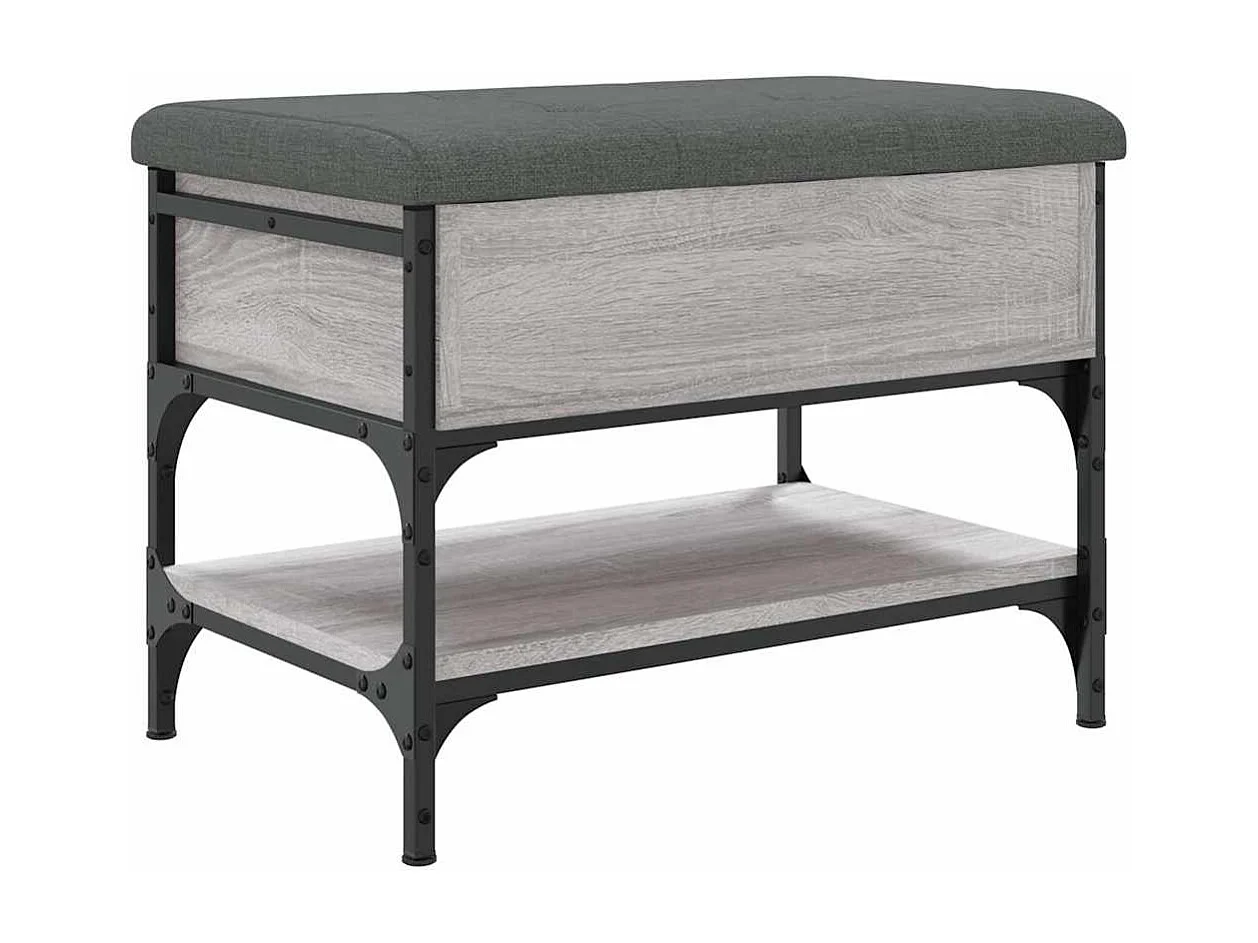 Banco sapateira 62x42x45cm derivados de madeira cinzento sonoma