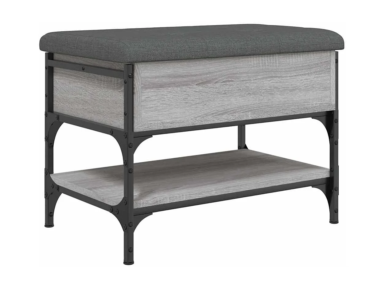 Banco sapateira 62x42x45cm derivados de madeira cinzento sonoma