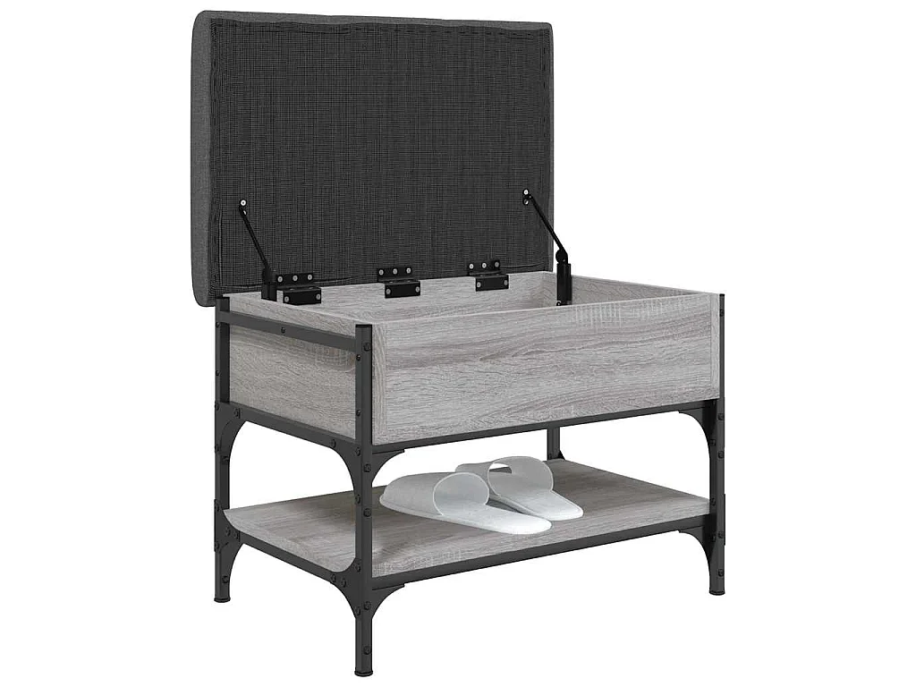 Banc à chaussures sonoma gris 62x42x45 cm bois d'ingénierie