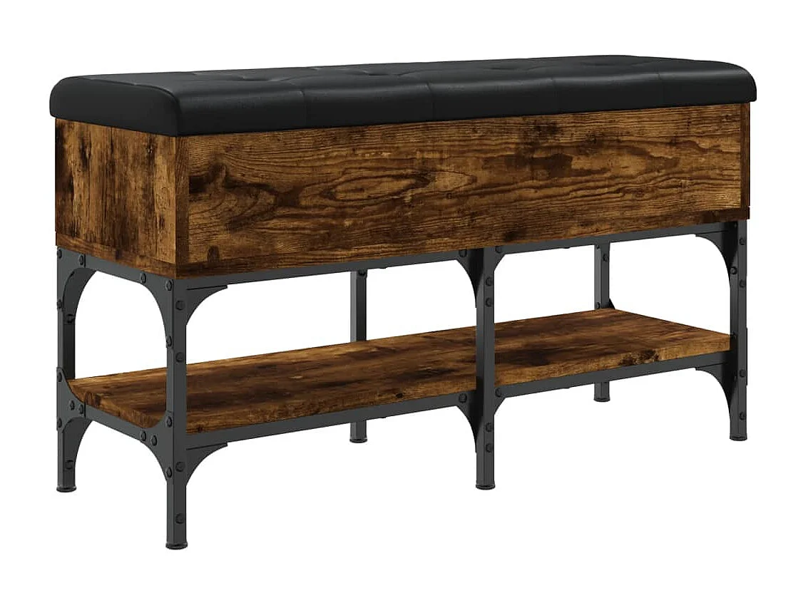 Panca Porta Scarpe Rovere Fumo 82x32x45 cm in Legno Multistrato