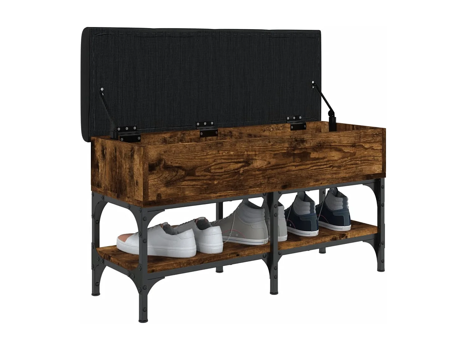 Panca Porta Scarpe Rovere Fumo 82x32x45 cm in Legno Multistrato