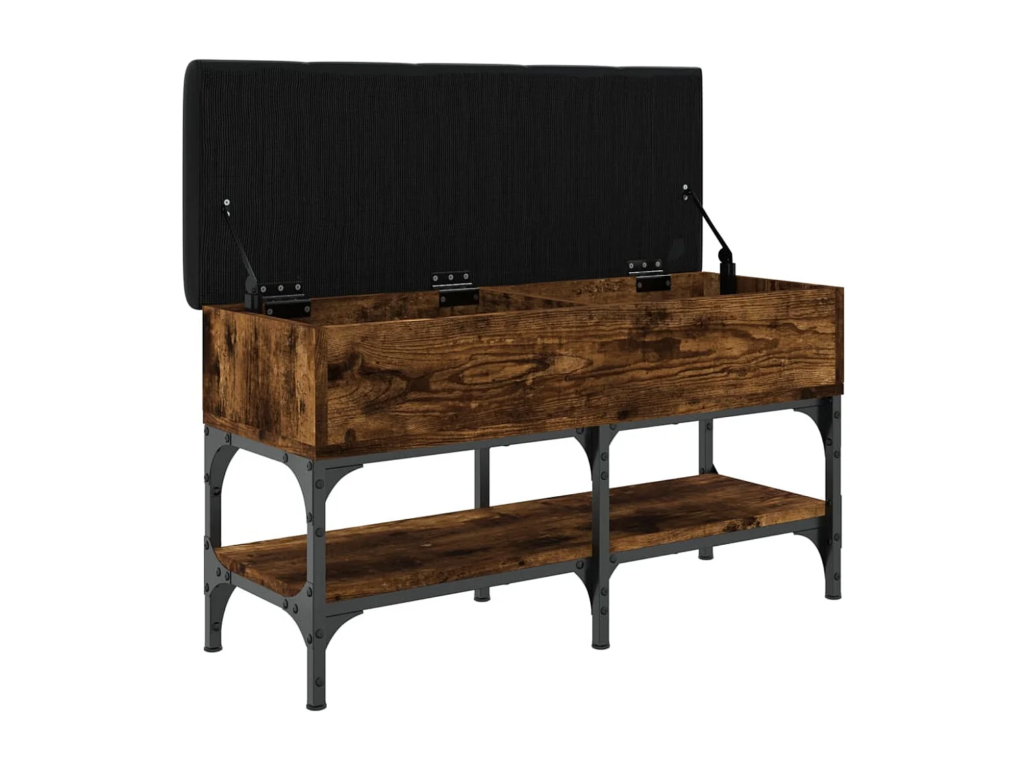 Panca Porta Scarpe Rovere Fumo 82x32x45 cm in Legno Multistrato