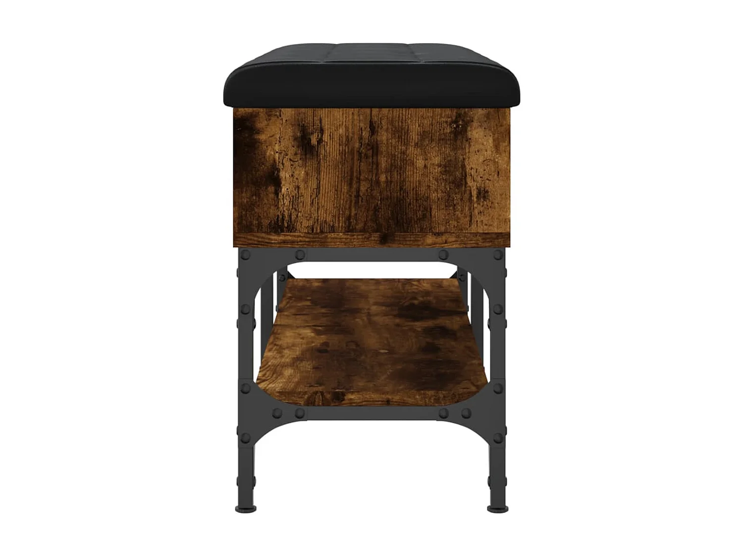 Panca Porta Scarpe Rovere Fumo 82x32x45 cm in Legno Multistrato