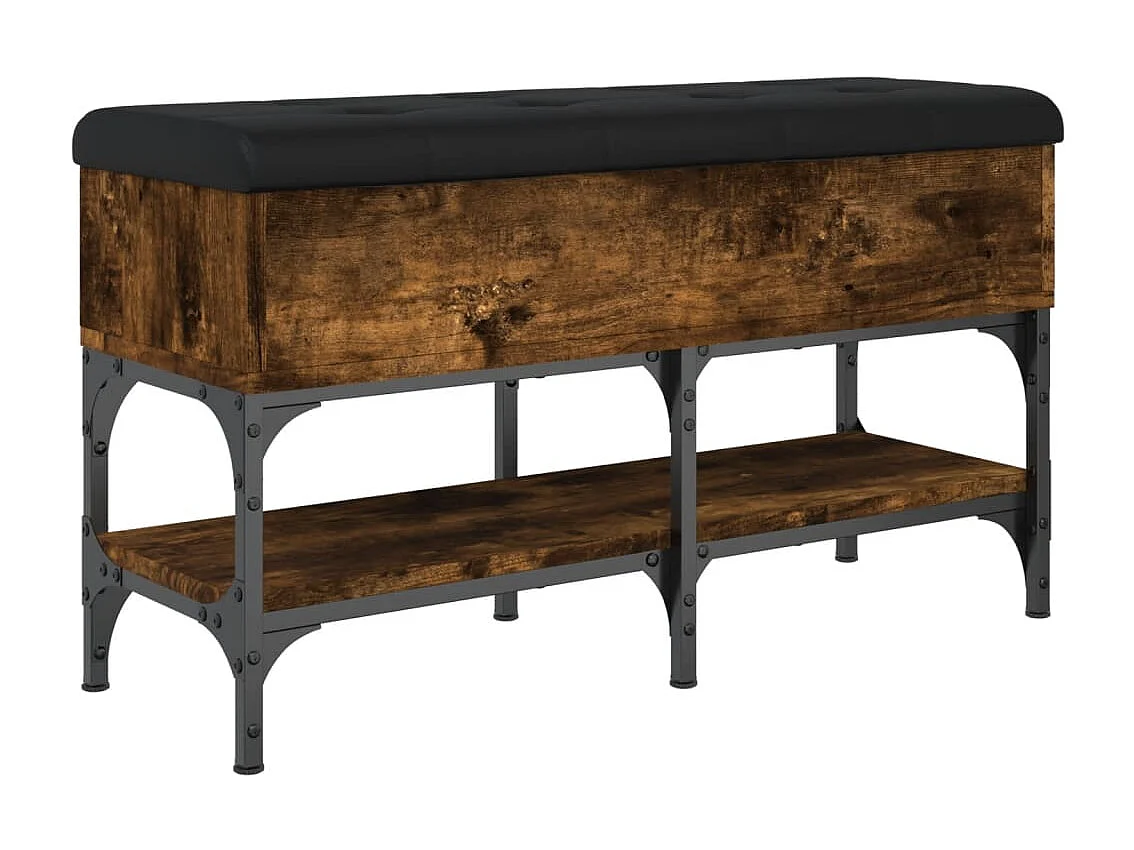 Panca Porta Scarpe Rovere Fumo 82x32x45 cm in Legno Multistrato