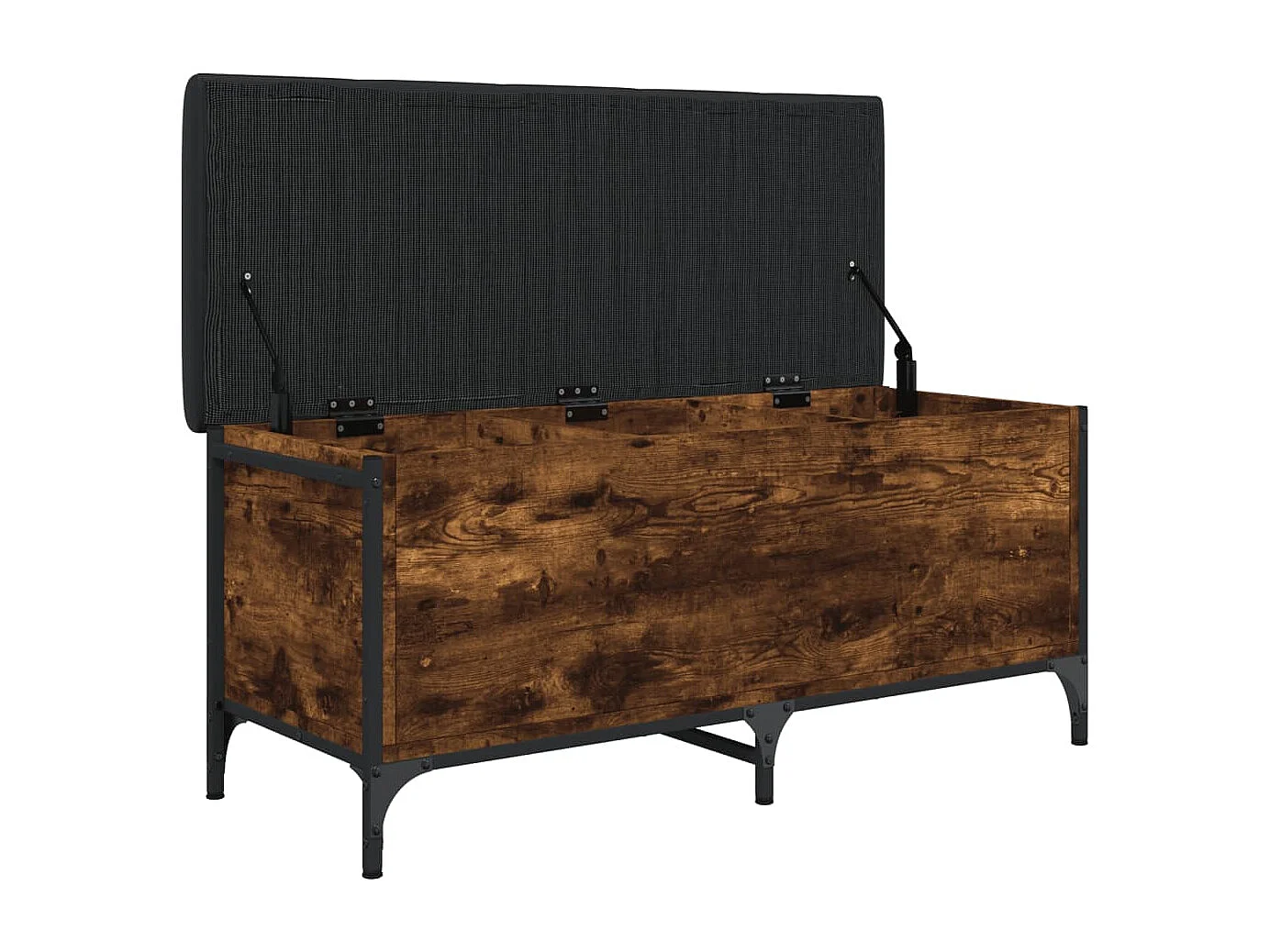Banc de rangement chêne fumé 102x42x45 cm bois d'ingénierie