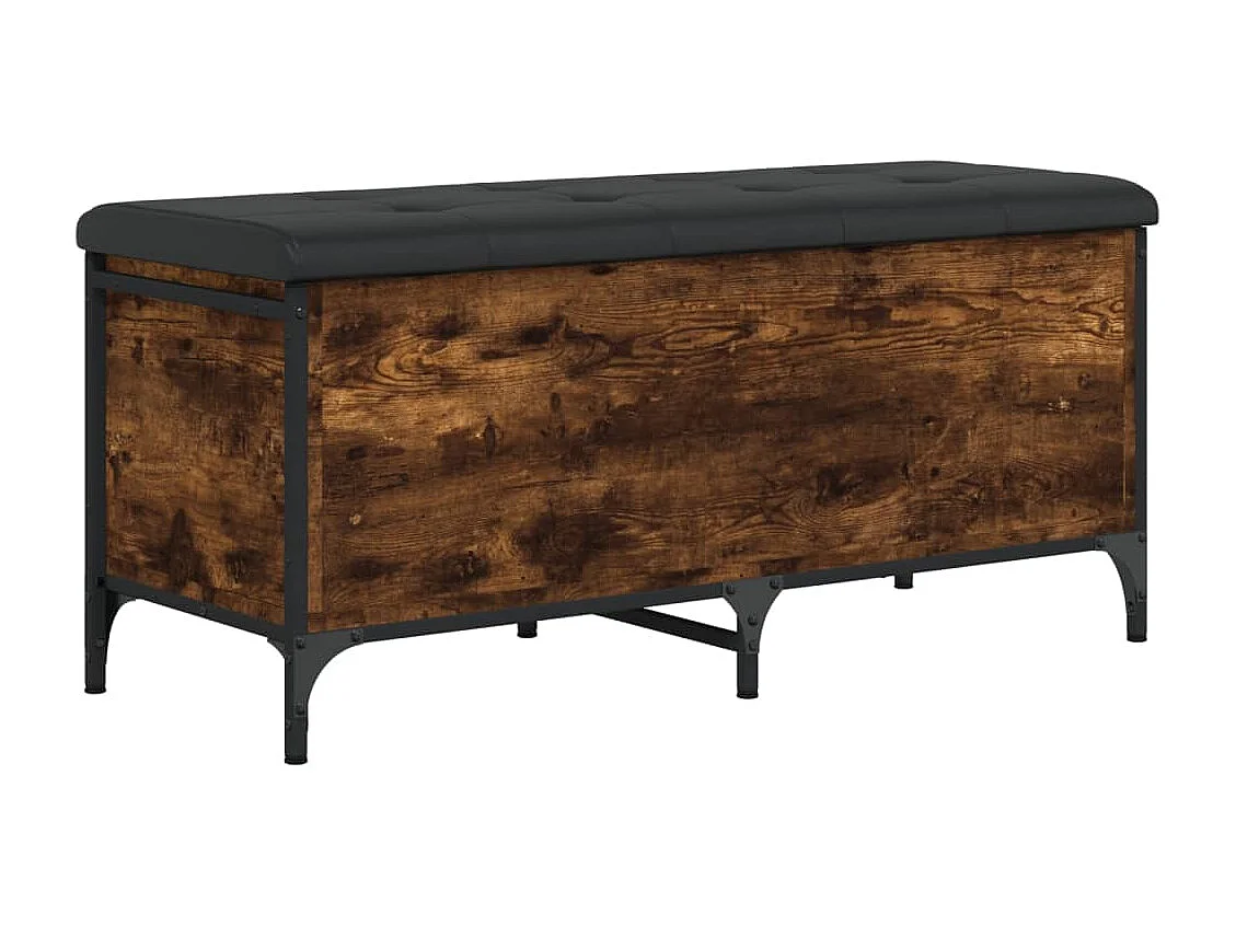 Banc de rangement chêne fumé 102x42x45 cm bois d'ingénierie