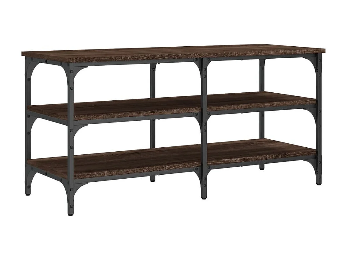 Banco zapatero madera de ingeniería marrón roble 100x38,5x49 cm