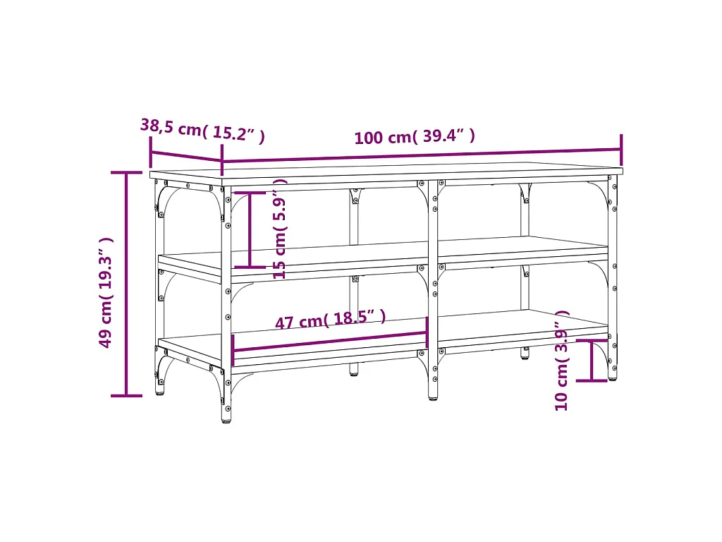 Panca Porta Scarpe Rovere Marrone 100x38,5x49 Legno Multistrato