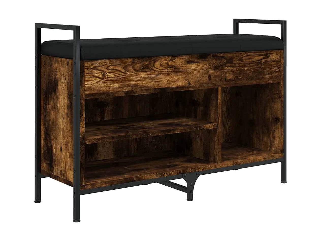 Schoenenbank 85,5x32x57,5 cm bewerkt hout gerookt eikenkleurig