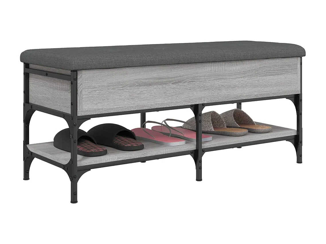 Banc à chaussures sonoma gris 102x42x45 cm bois d'ingénierie