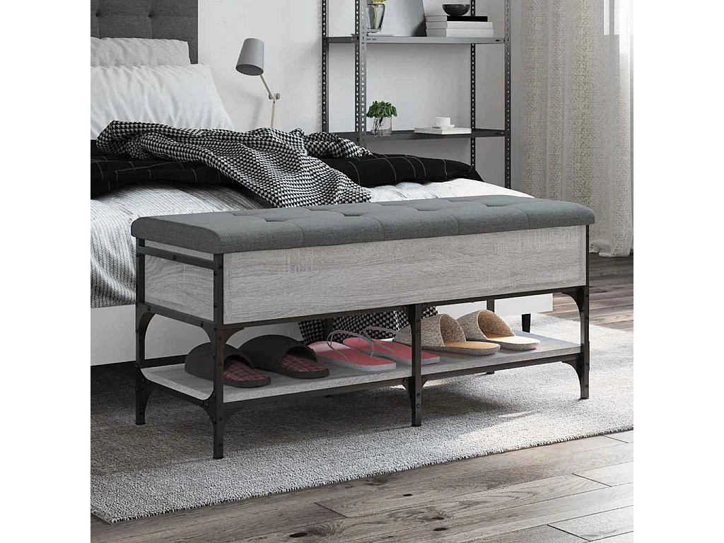 Zapatero madera de ingeniería gris Sonoma 102x42x45 cm
