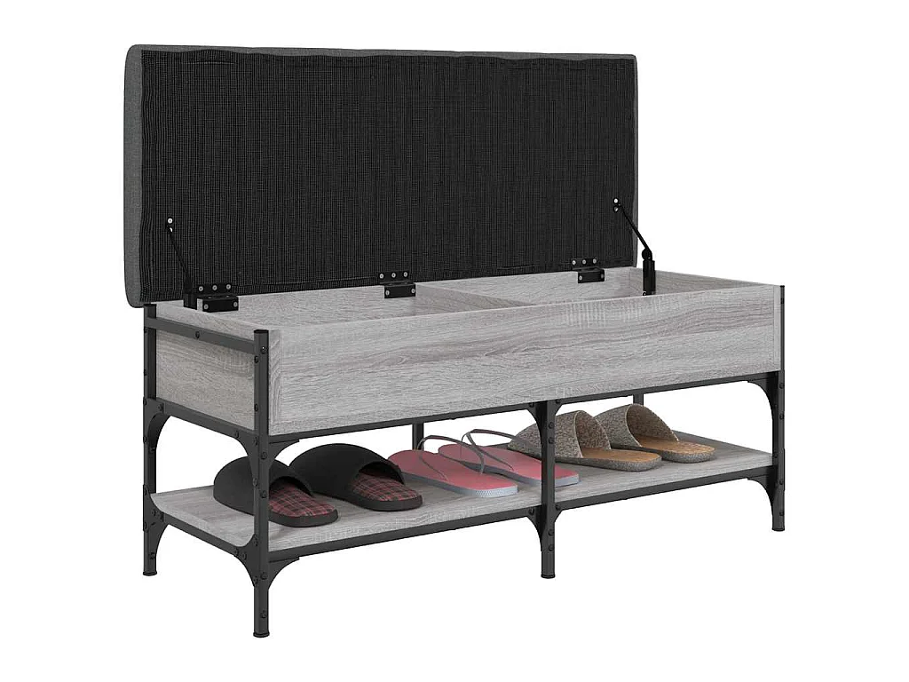 Panca Porta Scarpe Grigio Sonoma 102x42x45 cm Legno Multistrato