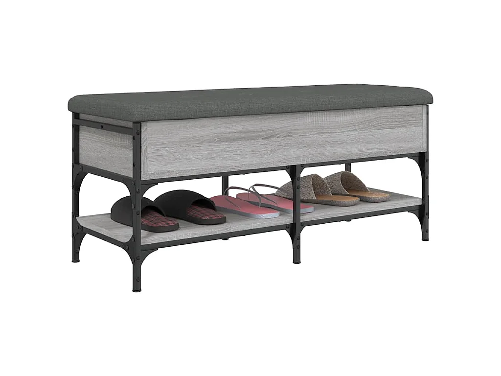 Panca Porta Scarpe Grigio Sonoma 102x42x45 cm Legno Multistrato
