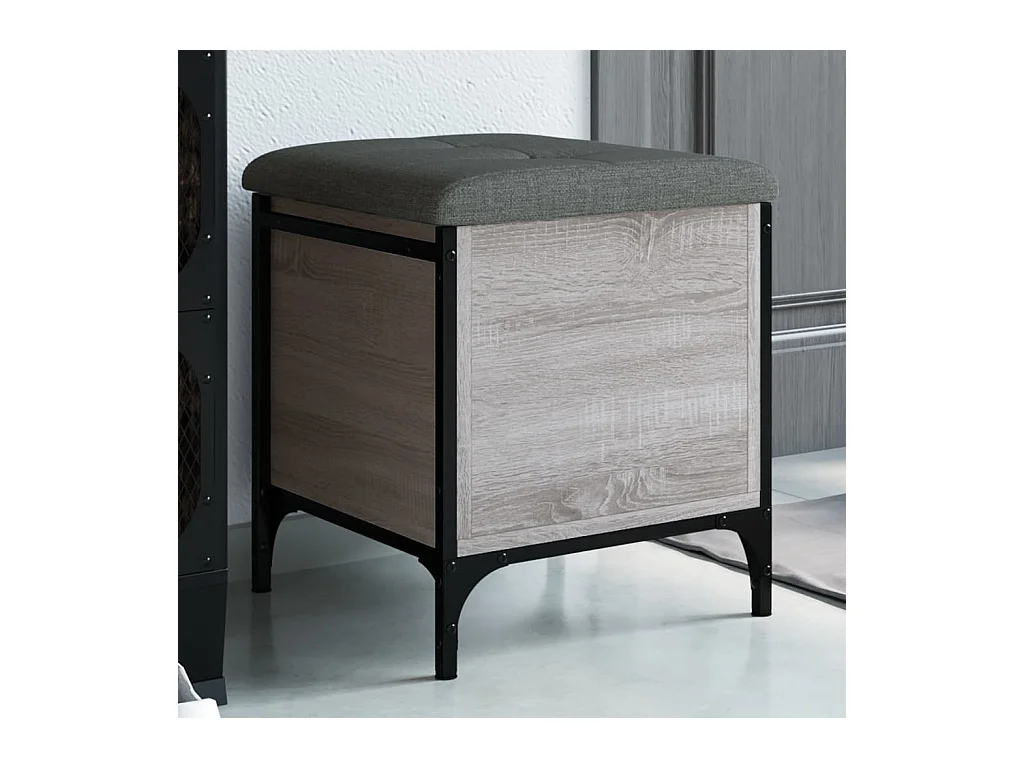 Banc de rangement sonoma gris 42x42x45 cm bois d'ingénierie