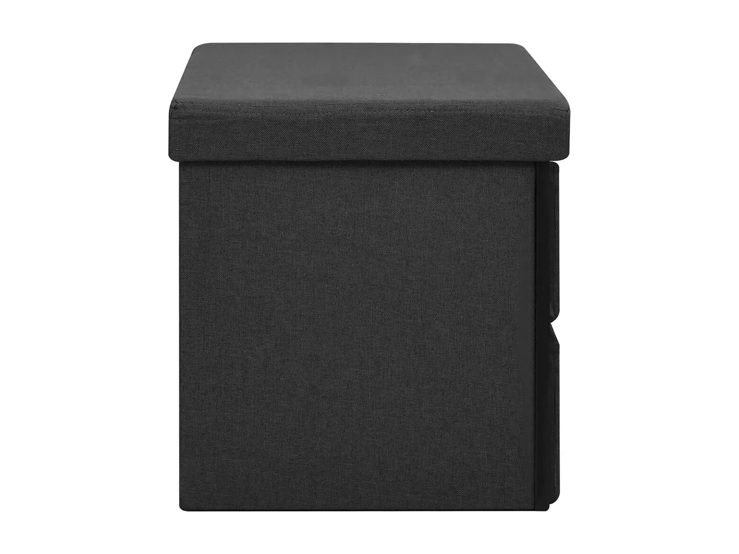 Banc de rangement pliable Noir 76x38x38 cm Faux lin