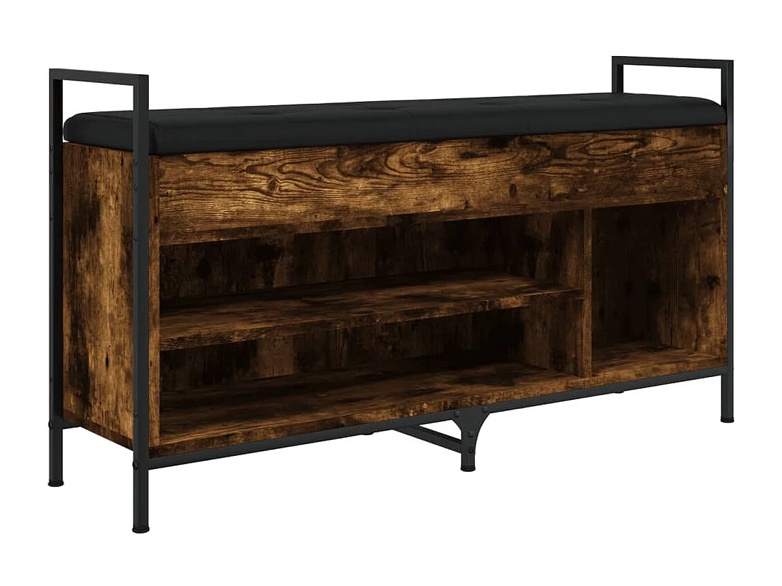 Schoenenbank 105,5x32x57,5 cm bewerkt hout gerookt eikenkleurig