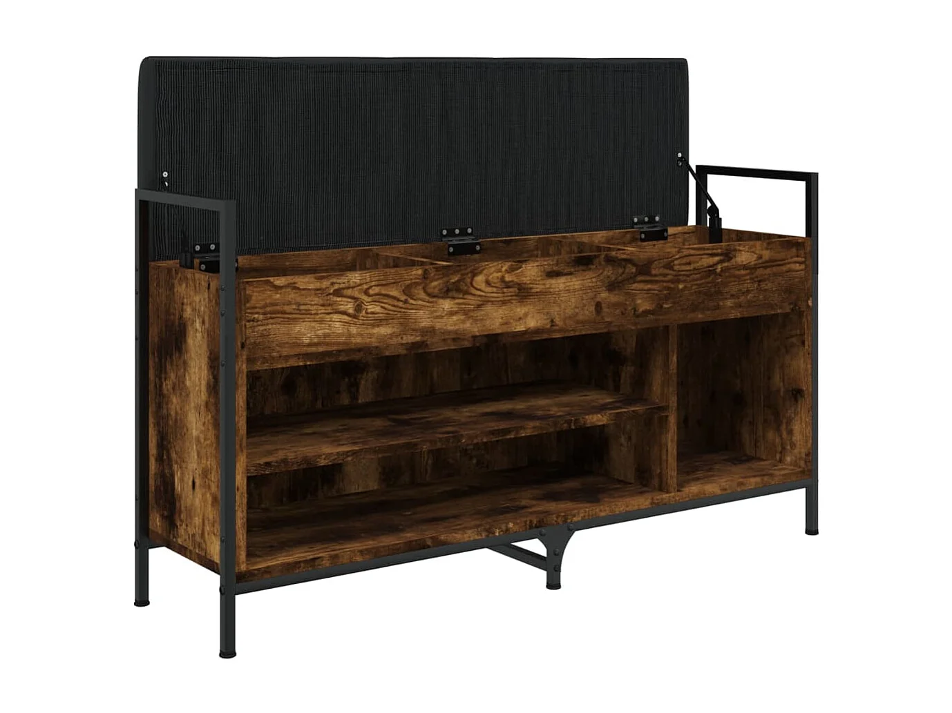 Schoenenbank 105,5x32x57,5 cm bewerkt hout gerookt eikenkleurig