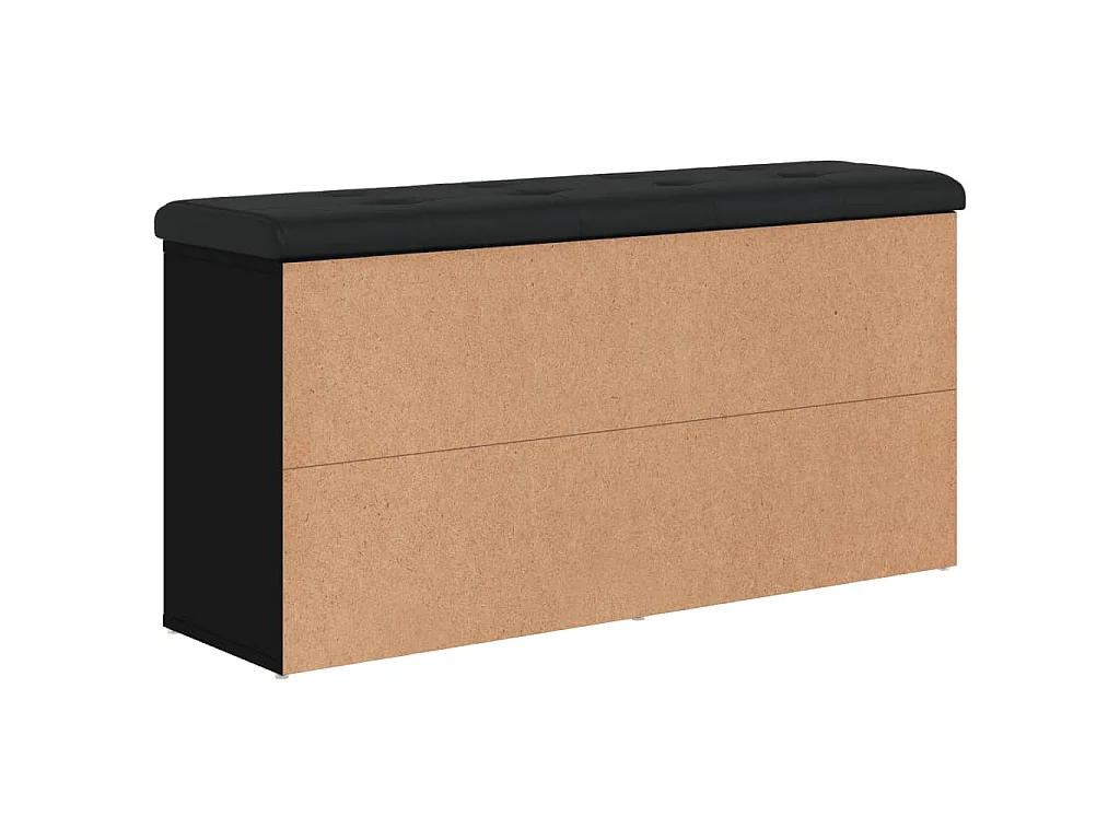 Banc à chaussures noir 102x32x50 cm bois d'ingénierie