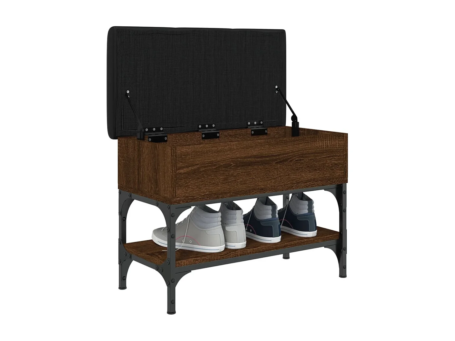 Banco sapateira 62x32x45 cm derivados madeira carvalho castanho