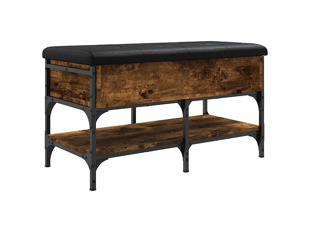 Schoenenbank 82x42x45 cm bewerkt hout gerookt eikenkleurig