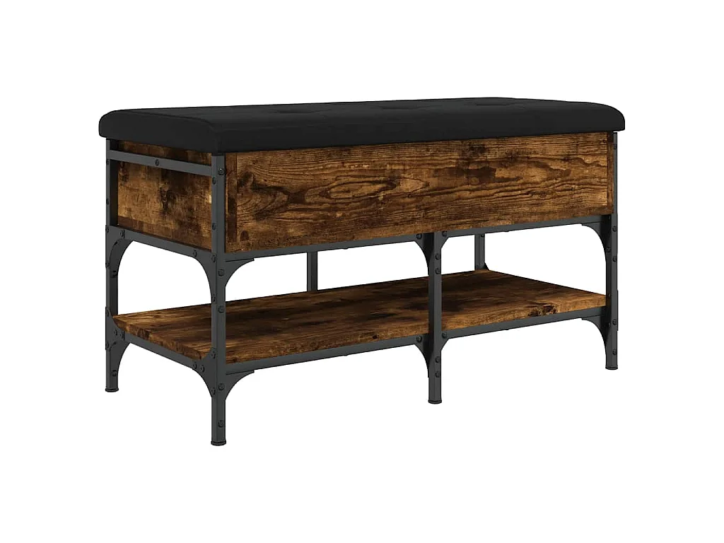 Schoenenbank 82x42x45 cm bewerkt hout gerookt eikenkleurig