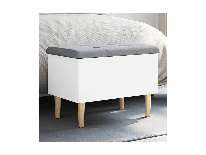 Sitzbank mit Stauraum Weiß 62x42x46 cm Holzwerkstoff